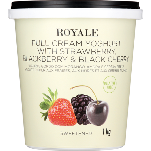 Royale Strawberry, Blackberry & Black Cherry Full Cream Yoghurt 1kg