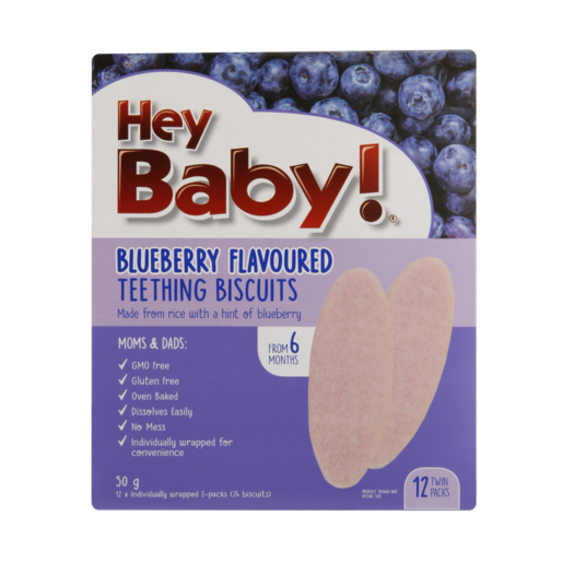 Hey Baby! Blueberry Flavoured Teething Biscuits 50g