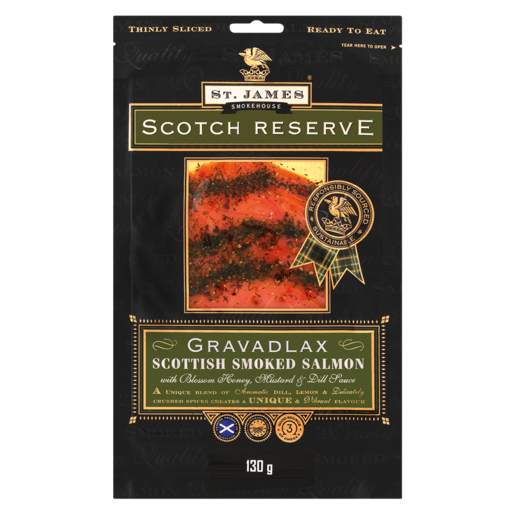 St. James Smokehouse Scotch Reserve Scottish Smoked Salmon Gravadlax 130g