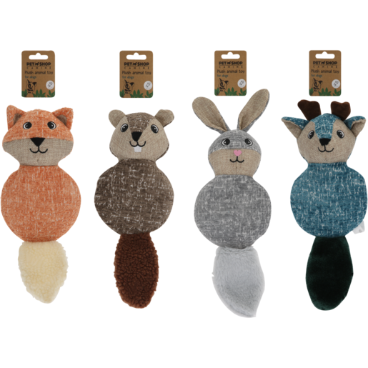 Petshop Forest Animal Plush Dog Toy With Squeaker (Assorted Item - Supplied At Random)