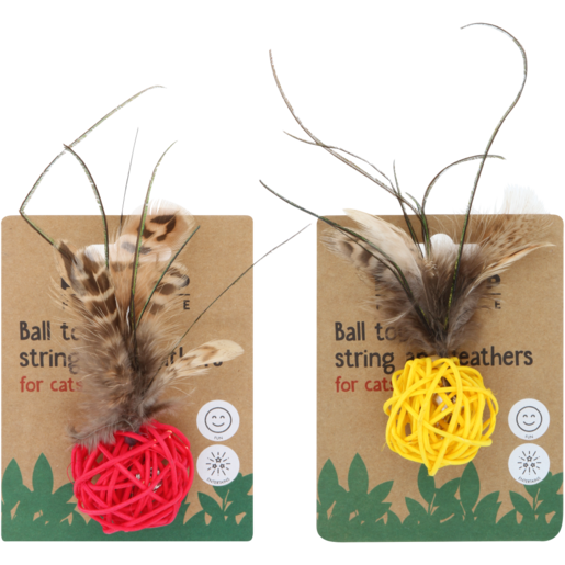 Petshop String & Feather Cat Ball Toy (Assorted Item - Supplied At Random)