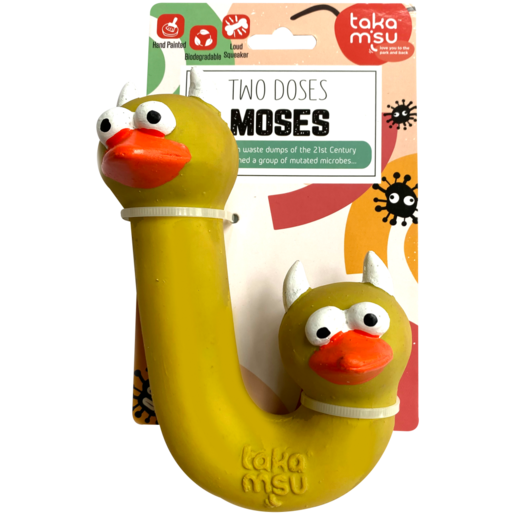 Takamisu Microbes Two Doses Moses Latex Dog Toy